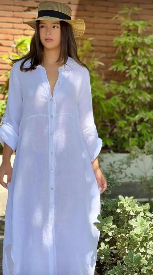 Vestido manga larga blanca
